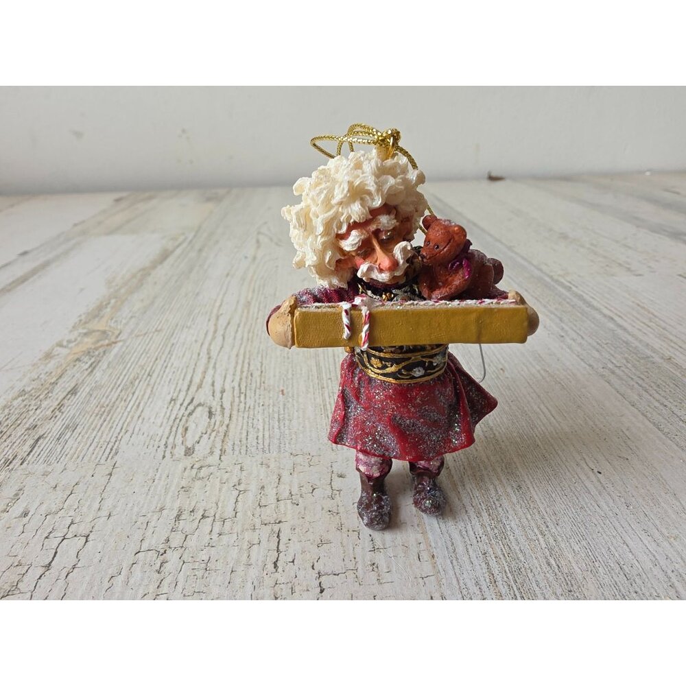 Drolleries d henderson‎ Santa present dog ornament Xmas tree demdaco